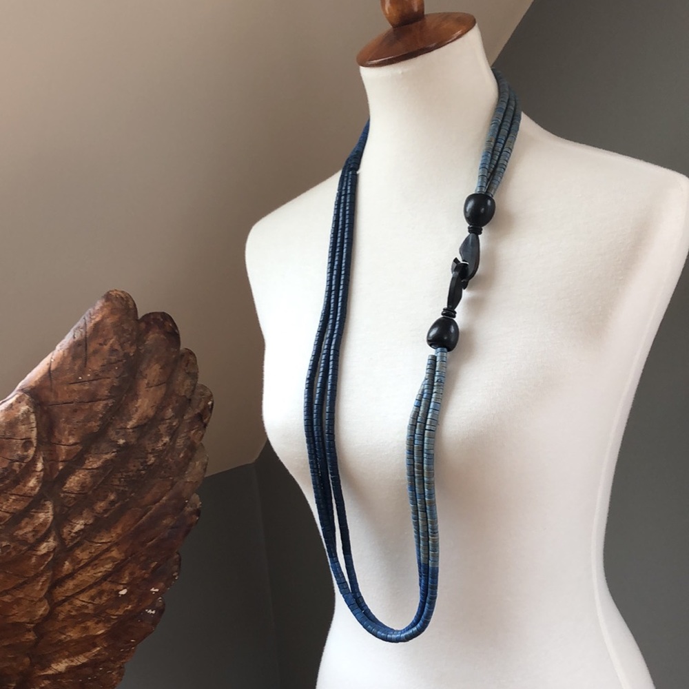 Monies Blue Ombré Waterfall Necklace